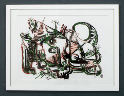 #2 - Amusement Park in Chromium Oxide Green & Quinacridone Burnt Orange